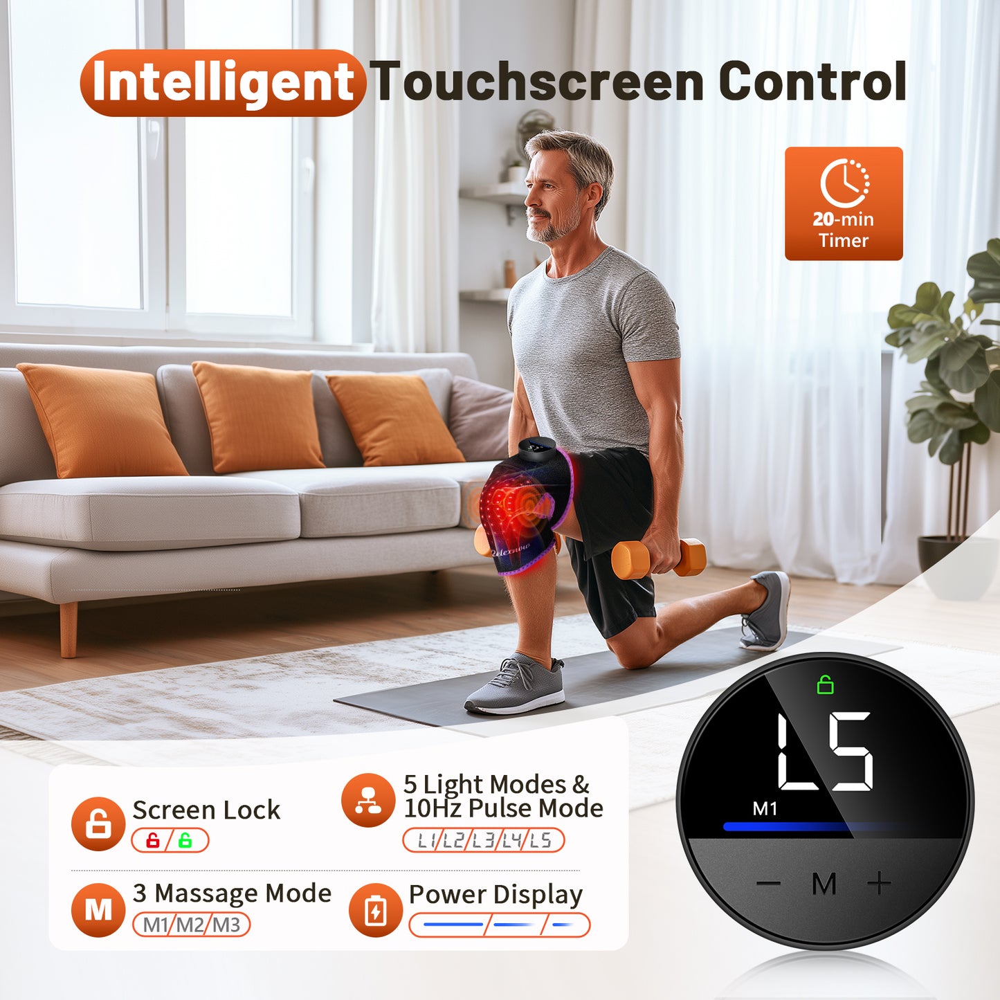 Red Light Therapy Knee Brace with Heat & Vibration Massage, Extension Band, Wireless Rechargeable Controller,660nm&850nm Near Infrared Light Therapy Heated Device Knee/Elbow/Shoulder Pain Relief