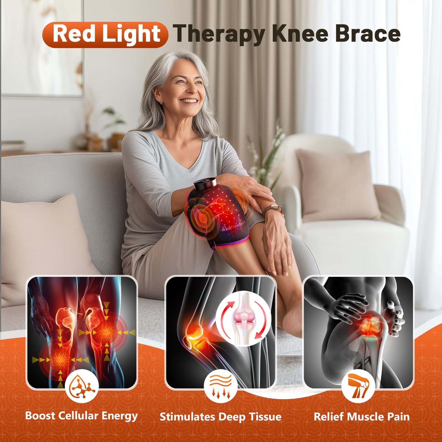 Red Light Therapy Knee Brace with Heat & Vibration Massage, Extension Band, Wireless Rechargeable Controller,660nm&850nm Near Infrared Light Therapy Heated Device Knee/Elbow/Shoulder Pain Relief